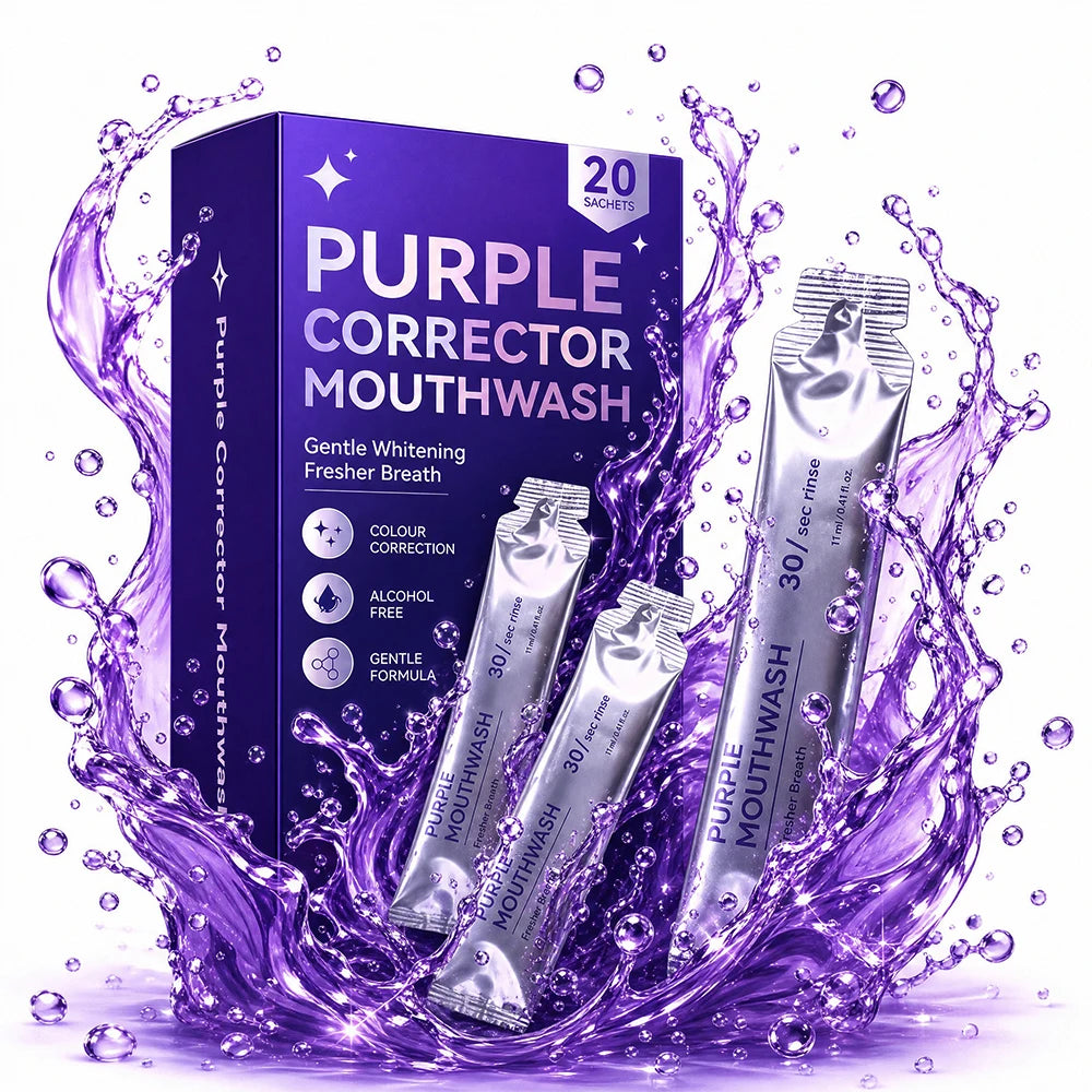 Peroxide Free Alcohol Free Enjuague Bucal Freshen Breath Color Correcting Whitening Purple Mouthwash
