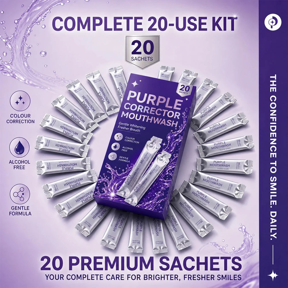 Peroxide Free Alcohol Free Enjuague Bucal Freshen Breath Color Correcting Whitening Purple Mouthwash